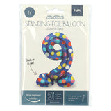 Folat bv stehender Folienballon bunte Punkte Nummer 9 – 72 cm