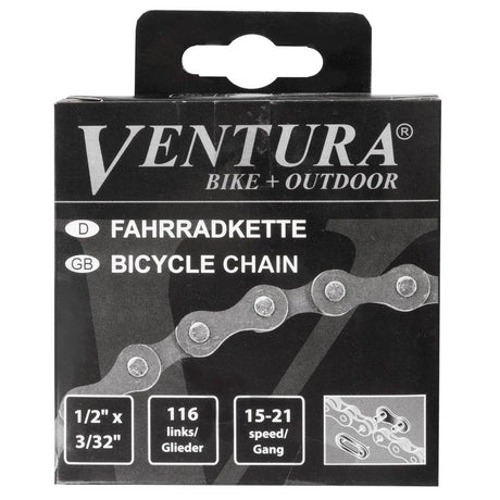 Ventura Halskette FD1002A - 6 7sp - 1 2 x 3 32 - 116 Links - Grau