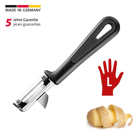 Westmark Universalschäler Pendelschäler mit Cutter, für Linkshänder, weich, Edelstahlklinge, schwarz, 28032270