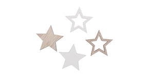 Pb. 48 wooden stars white natural 2.5 cm