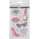 Creativ Company Diamantaufkleber, bereit für die Party, Blatt 10x16 cm, 1 Blatt
