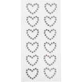 Creativ Company Strassherzen, Größe 23x21 mm, Silber, 12 Stück 1 Box
