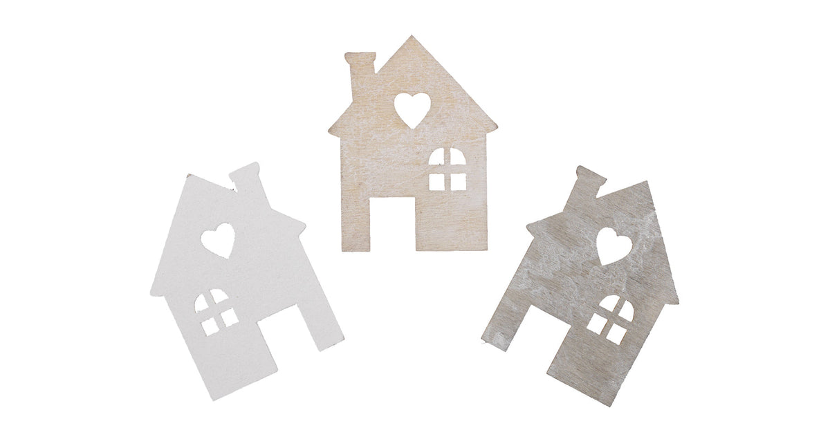 Pb. 30 wooden houses loose 3 ass. 4 cm
