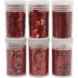 Creativ Company Bio Sparkles Pailletten, rot, 6x7 ml 1 Box