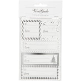 Vivi Gade Aufkleber, Blatt 9x14 cm, Maße 42x39+84x29 mm, Silber, Weiß, 4 Blatt 1 Box