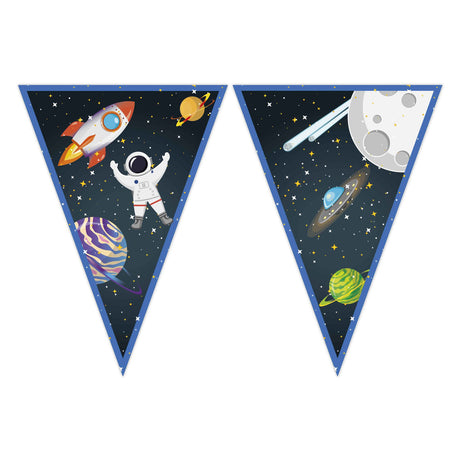 Globos Papierfahnenlinie FSC Rakete Weltraum, 3mtr.