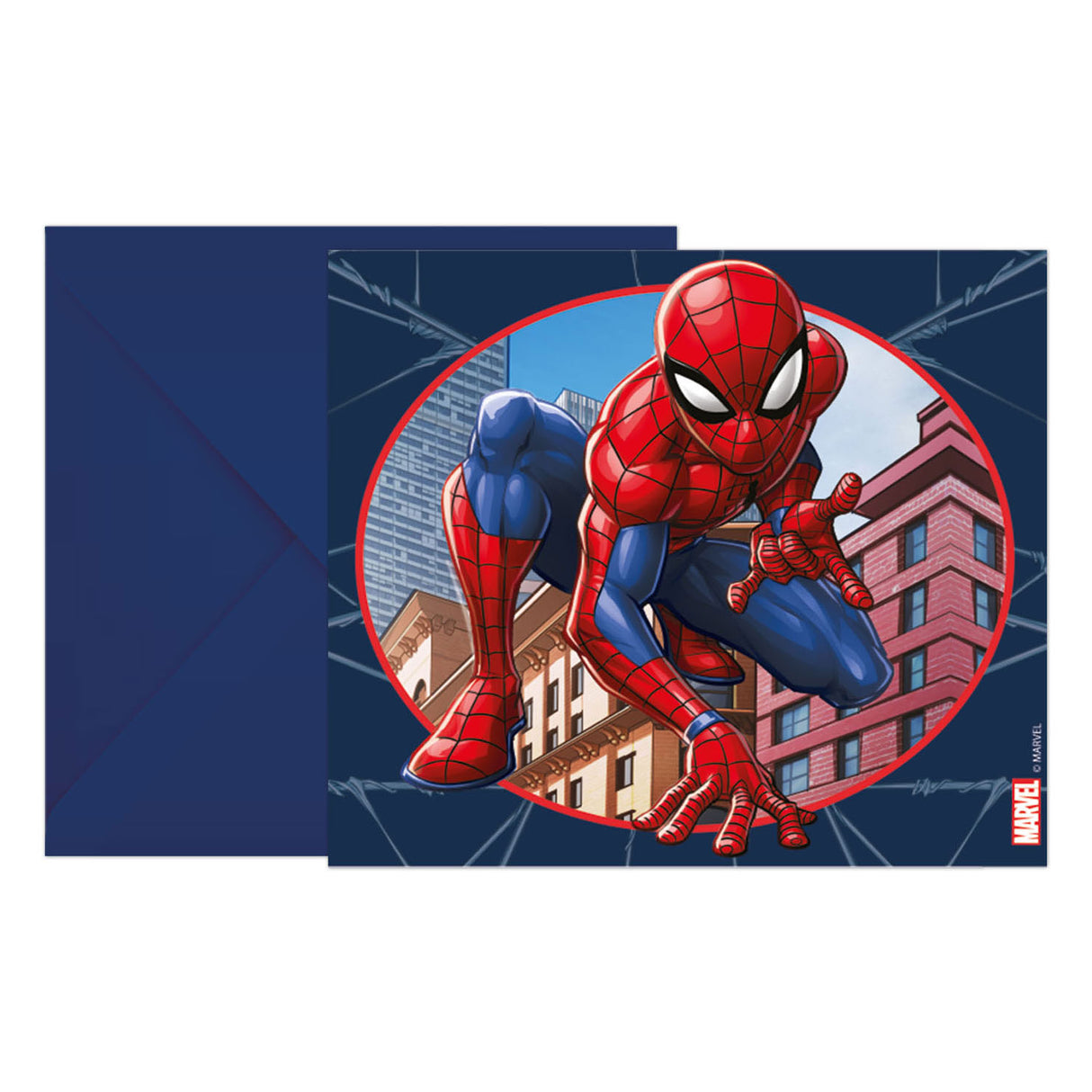 Globos Einladungen und Umschläge FSC Spider-Man Crime Fighter, 6 Stk.