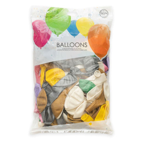 Globos-Luftballons Metallic-Perlen-Mixfarben 30 cm, 100 Stück.
