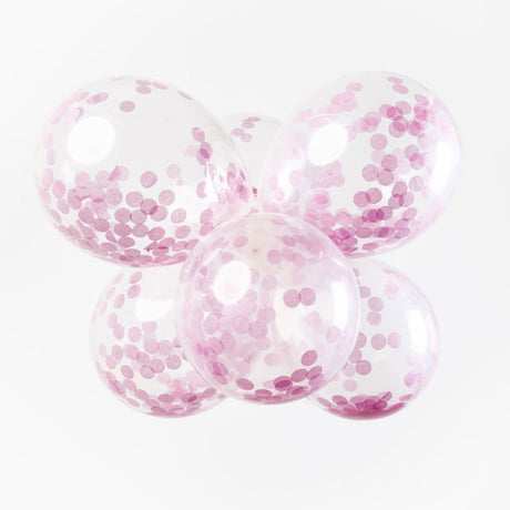 Globos Konfetti Luftballons Papierkonfetti Babyrosa 30cm, 6 Stk.