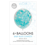 Globos Konfetti Luftballons Papierkonfetti Babyblau 30cm, 6 Stk.