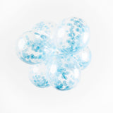Globos Konfetti Luftballons Papierkonfetti Babyblau 30cm, 6 Stk.