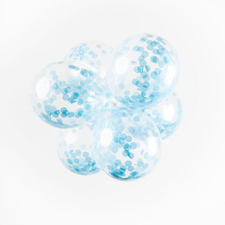 Globos Konfetti Luftballons Papierkonfetti Babyblau 30cm, 6 Stk.