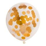 Globos Konfetti Luftballons Papierkonfetti Metallic Gold 30cm, 6 Stk.