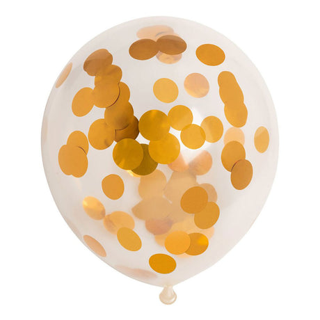 Globos Konfetti Luftballons Papierkonfetti Metallic Gold 30cm, 6 Stk.