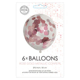 Globos Konfetti Luftballons Papierkonfetti Metallix Roségold, 6 Stk.