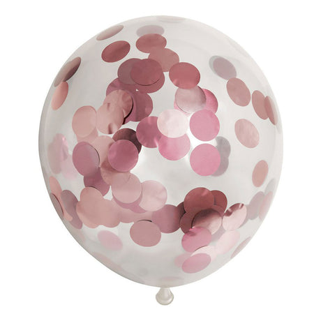 Globos Konfetti Luftballons Papierkonfetti Metallix Roségold, 6 Stk.