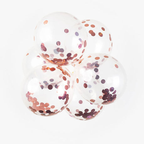 Globos Konfetti Luftballons Papierkonfetti Metallix Roségold, 6 Stk.