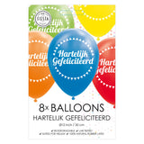 Globos Luftballons Glückwünsche Mix Farben 30cm, 8 Stk.