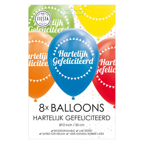 Globos Luftballons Glückwünsche Mix Farben 30cm, 8 Stk.