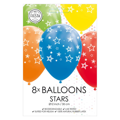 Globos Luftballons Sterne bunt gemischt 30cm, 8St.