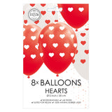 Globos Luftballons Herzen rot weiß 30cm, 8 Stk.