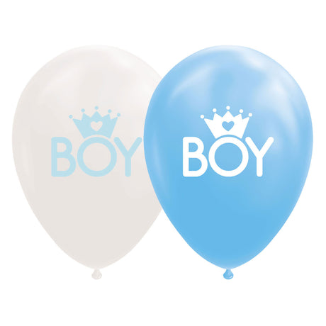 Globos Luftballons Sohn babyblau weiß 30cm, 8 Stk.