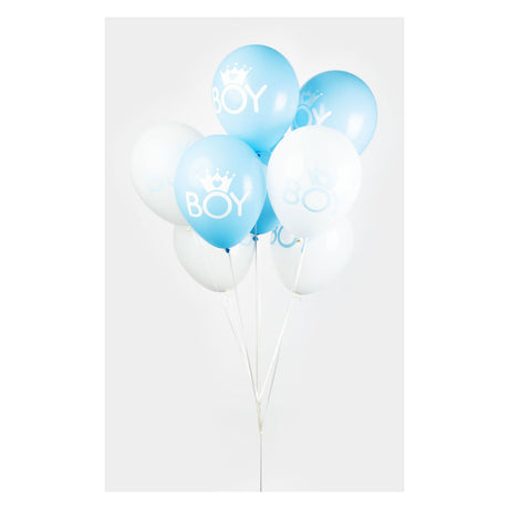 Globos Luftballons Sohn babyblau weiß 30cm, 8 Stk.
