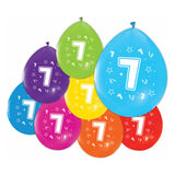 Ballons 2-seitige gedruckte Nummer 7, 8st.