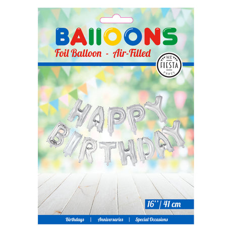 Globos Folienballon Text Alles Gute zum Geburtstag Silber