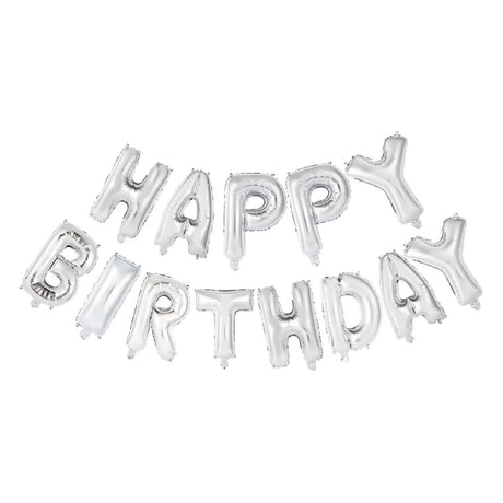 Globos Folienballon Text Alles Gute zum Geburtstag Silber