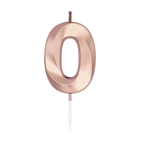 Globos taartkaars 6cm metallic rose goud no. 0