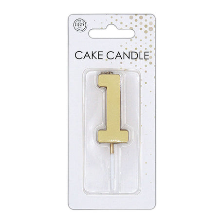 Globos taartkaars 4,5cm metallic goud no. 1