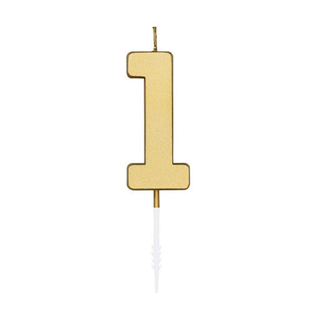 Globos Tortenkerze 4,5cm metallic gold Nr. 1