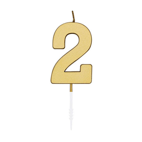 Globos Tortenkerze 4,5cm metallic gold Nr. 2