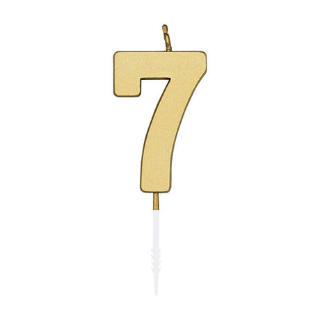 Globos Tortenkerze 4,5cm metallic gold Nr. 7