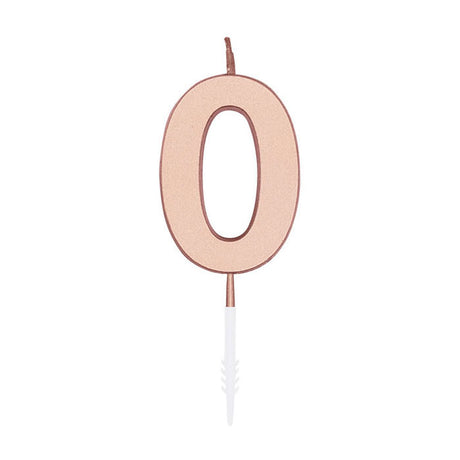 Globos taartkaars 4,5cm metallic rose goud no. 0