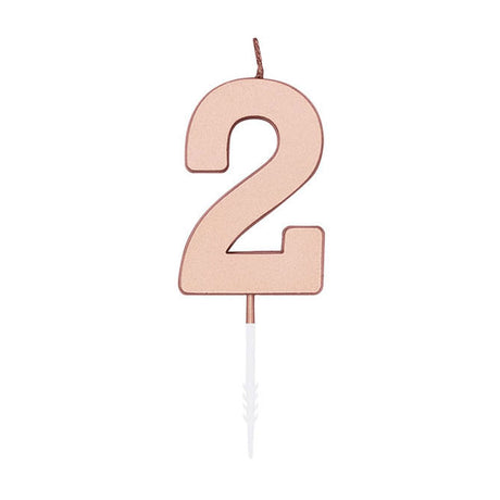 Globos Tortenkerze 4,5cm metallic roségold Nr. 2