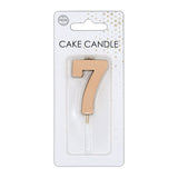 Globos taartkaars 4,5cm metallic rose goud no. 7