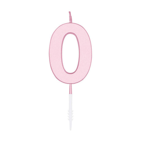 Globos taartkaars 4,5cm pastel roze no. 0