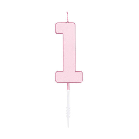 Globos taartkaars 4,5cm pastel roze no. 1