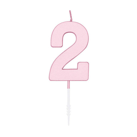 Globos Kuchenkerze 4,5cm Pastellrosa Nr. 2