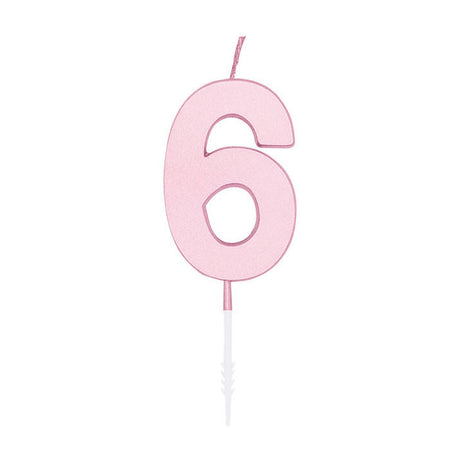 Globos Kuchenkerze 4,5cm Pastellrosa Nr. 6