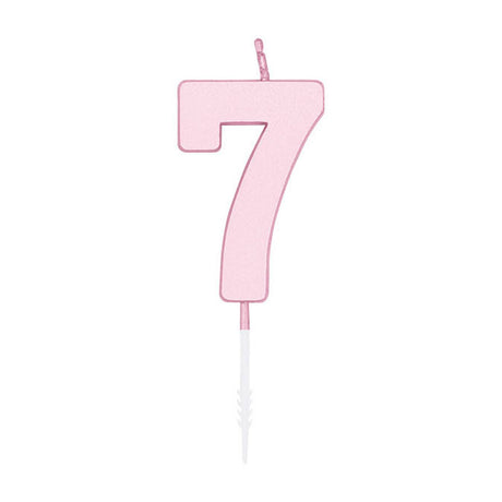 Globos Kuchenkerze 4,5cm Pastellrosa Nr. 7