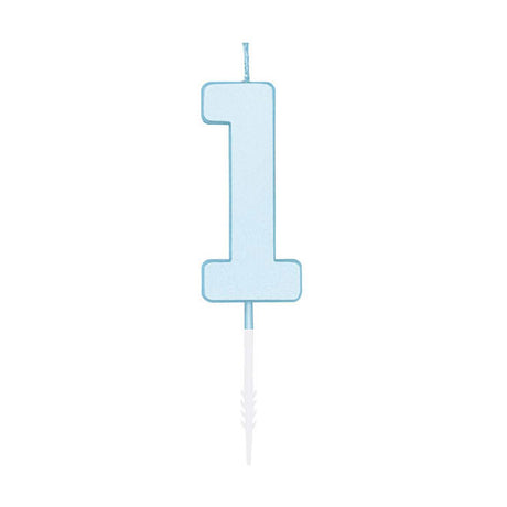 Globos Tortenkerze 4,5cm Pastellblau Nr. 1