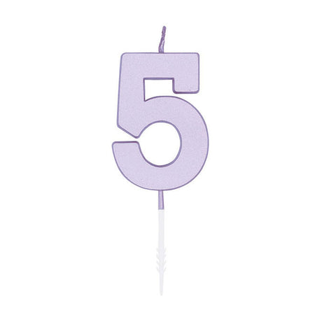 Globos Tortenkerze 4,5cm Pastellflieder Nr. 5