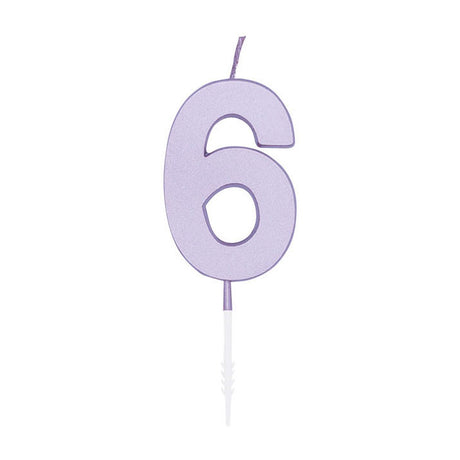 Globos Tortenkerze 4,5cm Pastellflieder Nr. 6