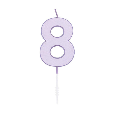Globos taartkaars 4,5cm pastel lila no. 8
