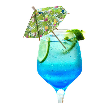 Globos Sonnenschirm-Cocktailspieße aus Papier XL Aloha - 18cm