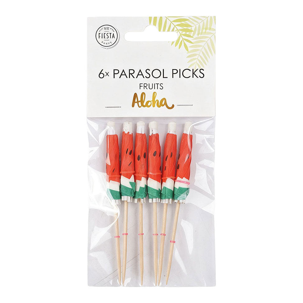 Globos Sonnenschirm-Cocktailspieße aus Papier Aloha – 8 cm