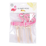 Globos Cocktailspieße Flamingo 10x6cm Aloha - 10 Stk.